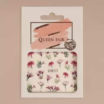 Слайдер-дизайн для ногтей «Тюльпан», фасовка 6 шт, цвет зелёный/розовый