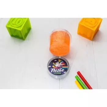 Слайм «Пегас» Неоновый, Оранжевый, 90 г