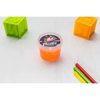 Слайм «Пегас» Неоновый, Оранжевый, 90 г