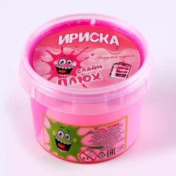 Слайм «Плюх. Ириска» 2-х цветная ягодный пудинг, контейнер 100 г