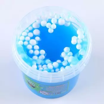 Слайм «Плюх» с шариками, контейнер 140 г, голубой