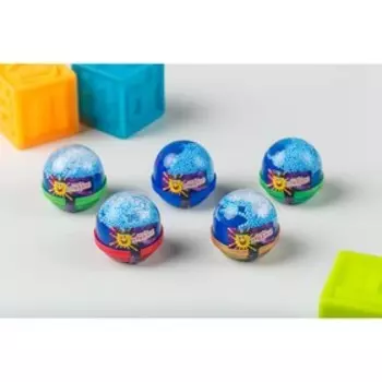 Слайм, Синий, капсула с шариками, 40 г