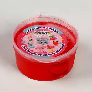 Слайм «Стекло» 50 г, красный, с колечком