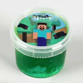 Слайм «Стекло. Физ», зелёный с блёстками, 100 г