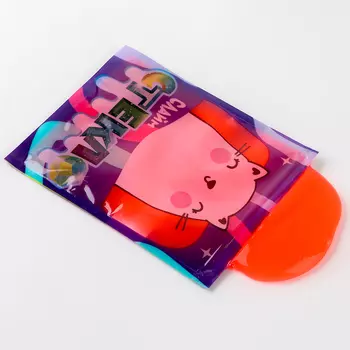 Слайм «Стекло» красный неон, в Дой-паке, 90 г