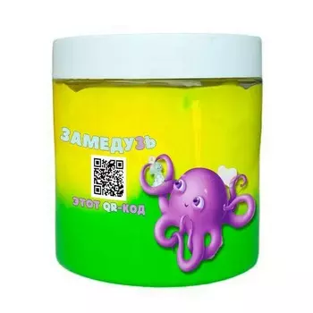 Слайм «Стекло» «Медуза» 400 г, жёлтый/зелёный, неон