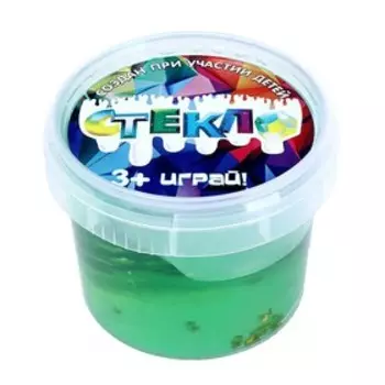 Слайм «Стекло» прозрачный со звёздами, 100 г в банке, МИКС