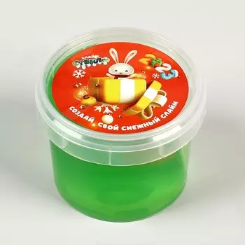 Слайм «Стекло» зелёный с капсулой внутри (голографический снег, блёстки), 100 г