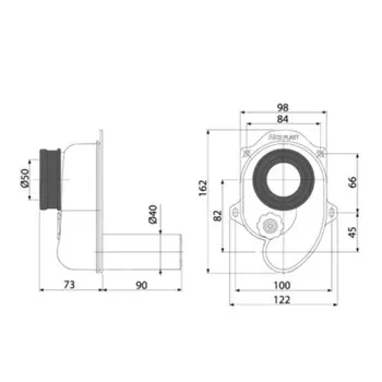 Слив для писсуара скрытого монтажа Alcadrain AG210901240, d=40/50 мм