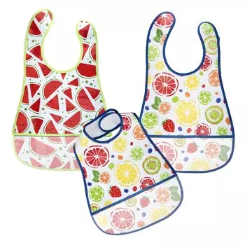 Слюнявчик непромокаемый с кармашком на липучке, МИКС