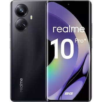 Смартфон Realme 10 Pro plus 5G, 6.7", 8Гб, 128Гб, 108Мп, 16Мп, 2sim, 5000мАч, черный