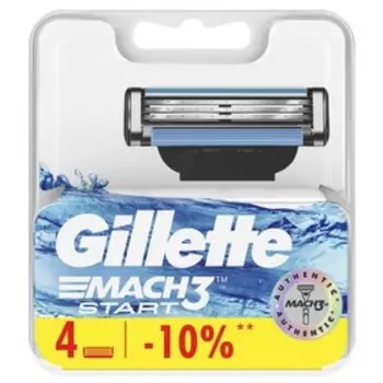 Сменные кассеты для бритья Gillette Mach3 Start, 4 шт.