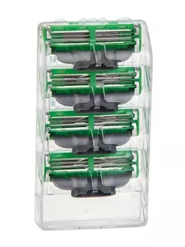 Сменные кассеты Gillette Mach3 зеленые, 4 шт