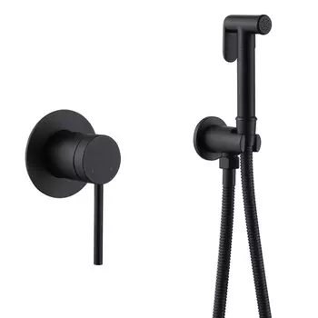 Смеситель для биде ABBER Emotion AF8825B, с гигиеническим душем, шланг 150 см, черный