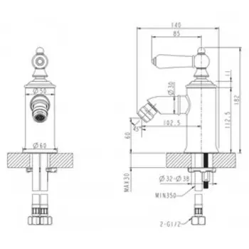 Смеситель для биде BRAVAT ART, хром