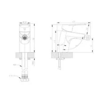 Смеситель для биде BRAVAT Gina F365104C-ENG, однорычажный, корпус латунь, хром