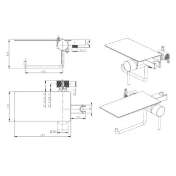Смеситель для биде Bronze de Luxe SCANDI 708B, гигиенический душ, полка, латунь, черный 1004278