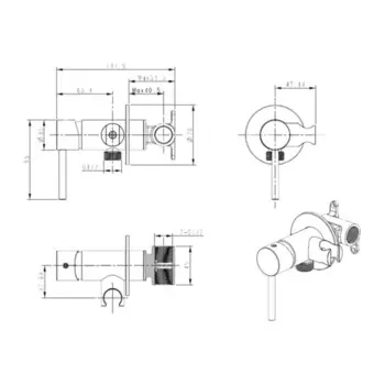 Смеситель для биде Bronze de Luxe SCANDI 701BR, с гигиеническим душем, латунь, бронза