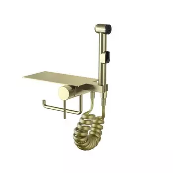 Смеситель для биде Bronze de Luxe SCANDI 708/1BR, с гигиеническим душем, полка, латунь