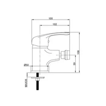 Смеситель для биде Eleanti ELT7030, однорычажный, с гибкой подводкой, цвет хром