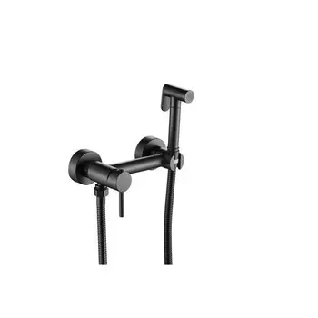 Смеситель для биде ESKO SMH02 BLACK, с гигиеническим душем, встраиваемый, черный