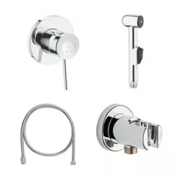 Смеситель для биде GROHE BauClassic, однорычажный, настенный, лейка, хром