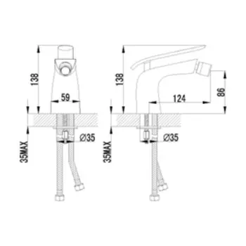 Смеситель для биде Lemark "Меланж" LM4908CW, хром/белый