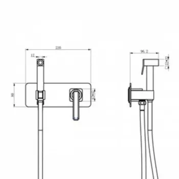Смеситель для биде Lemark Shift LM4347C, однорычажный, скрытый, лейка, шланг, золото