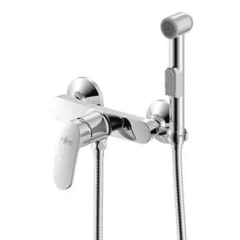 Смеситель для биде Rossinka RS45-52, с гигиеническим душем, настенный, латунь, хром