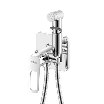 Смеситель для биде Rossinka RS46-51, с гигиеническим душем, встраиваемый, латунь, хром