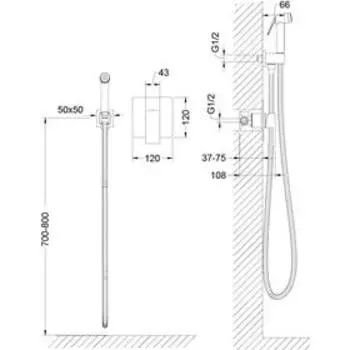 Смеситель для биде Timo Selene 2089/17SM, встроенный, с гигиеническим душем, золото