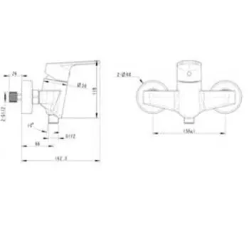 Смеситель для душа BRAVAT Line F95299C-1, однорычажный, латунь, хром
