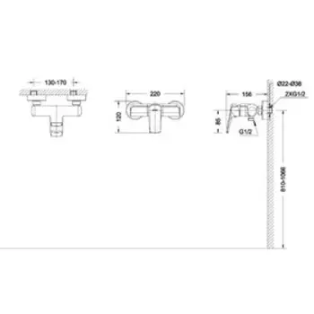 Смеситель для душа BRAVAT Real F9121179CP-0, однорычажный, хром