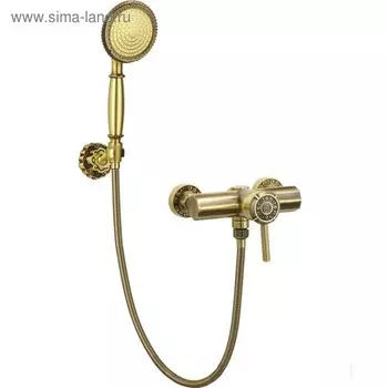 Смеситель для душа Bronze de Luxe 10123, однорычажный, с душевым комплектом, латунь