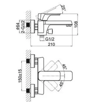 Смеситель для душа D&K Berlin Humboldt DA1433212, однорычажный, хром/зеленый