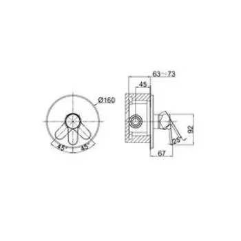 Смеситель для душа D&K Rhein Marx DA1394601, однорычажный, встраиваемый, хром