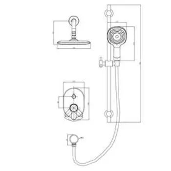 Смеситель для душа D K Rhein Marx DA1395601, встраиваемый, хром