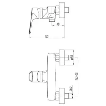 Смеситель для душа DEVIDA ARBO DVS1031-12, однорычажный, картридж 35 мм, хром