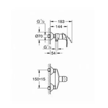 Смеситель для душа GROHE Eurosmart 2015
