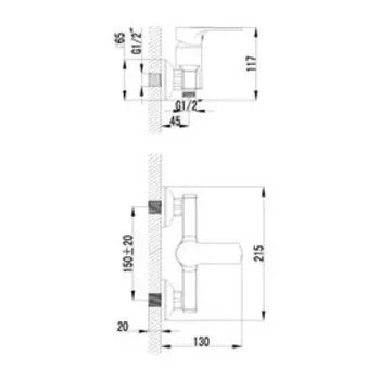 Смеситель для душа Lemark Plus Grace LM1503C