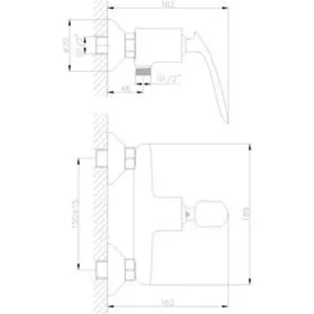 Смеситель для душа RUSH Island IS6535-63, однорычажный, монтируемый в стену, хром