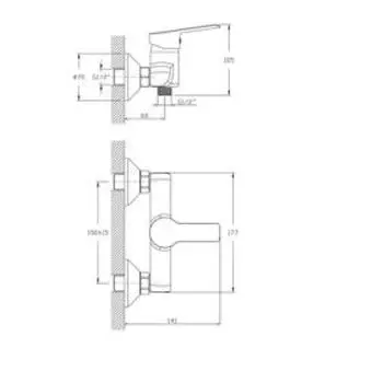 Смеситель для душа RUSH Victoria VI7135-63, однорычажный, монтируемый в стену, хром