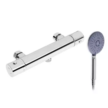 Смеситель для душа ZEIN Z4481, термостат, шланг 150 см, лейка 12.5 см, 5 режимов, хром