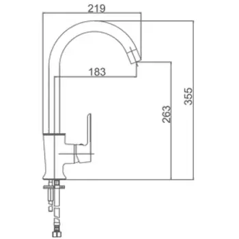 Смеситель для кухни Accoona A4566K, однорычажный, высокий излив, с гайкой, зеленый