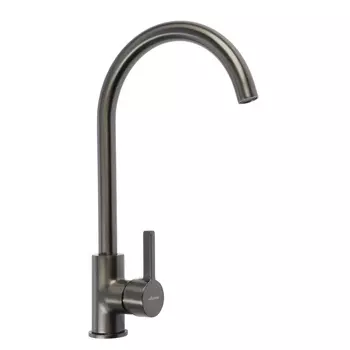 Смеситель для кухни Accoona A4594ST, однорычажный, излив 27см, латунь, цвет оружейная сталь