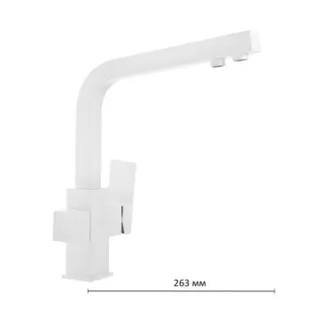 Смеситель для кухни Accoona A5179-6G, с выходом для питьевой воды, латунь, белый