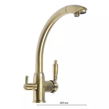 Смеситель для кухни Accoona A5179C-7, с выходом для питьевой воды, латунь, бронза