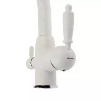 Смеситель для кухни Accoona A5179G-7, с выходом для питьевой воды, латунь, белый