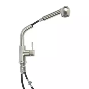 Смеситель для кухни "АМУР" BY 2020-Х, однорычажный, высокий, вытяжная лейка, хром