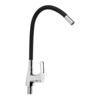 Смеситель для кухни "АМУР" BY С4-KD L5102, однорычажный, гибкий излив, черный